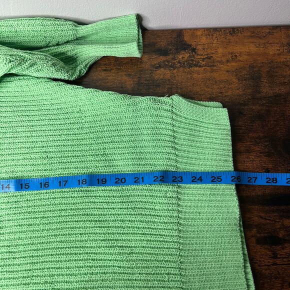 Aerie Beyond Chenille Sweater Lime Green Women's SP Ribbed Knit Oversized Chunky - Picture 7 of 9